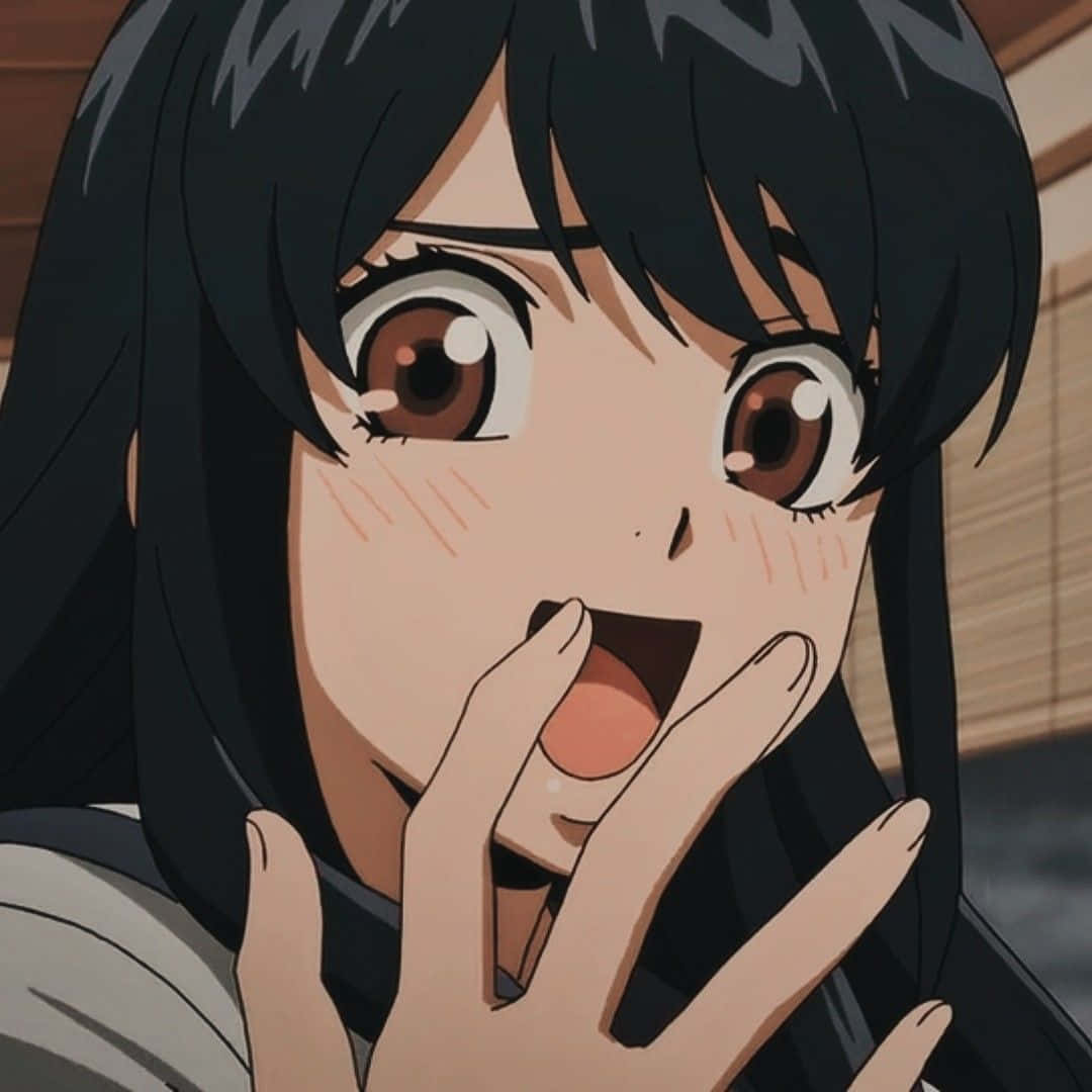 Shocked Anime Girl Expression Wallpaper