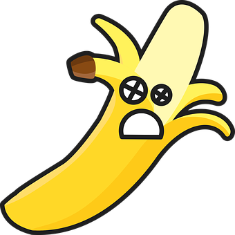 Shocked Cartoon Banana PNG