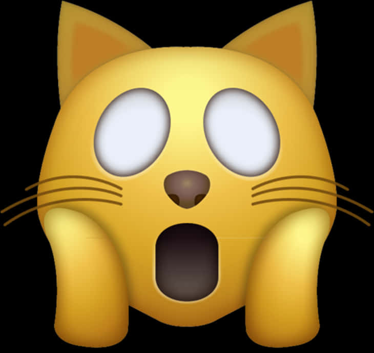 Shocked Cat Face Emoji PNG