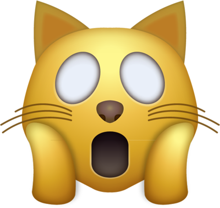 Shocked Cat Face Emoji PNG