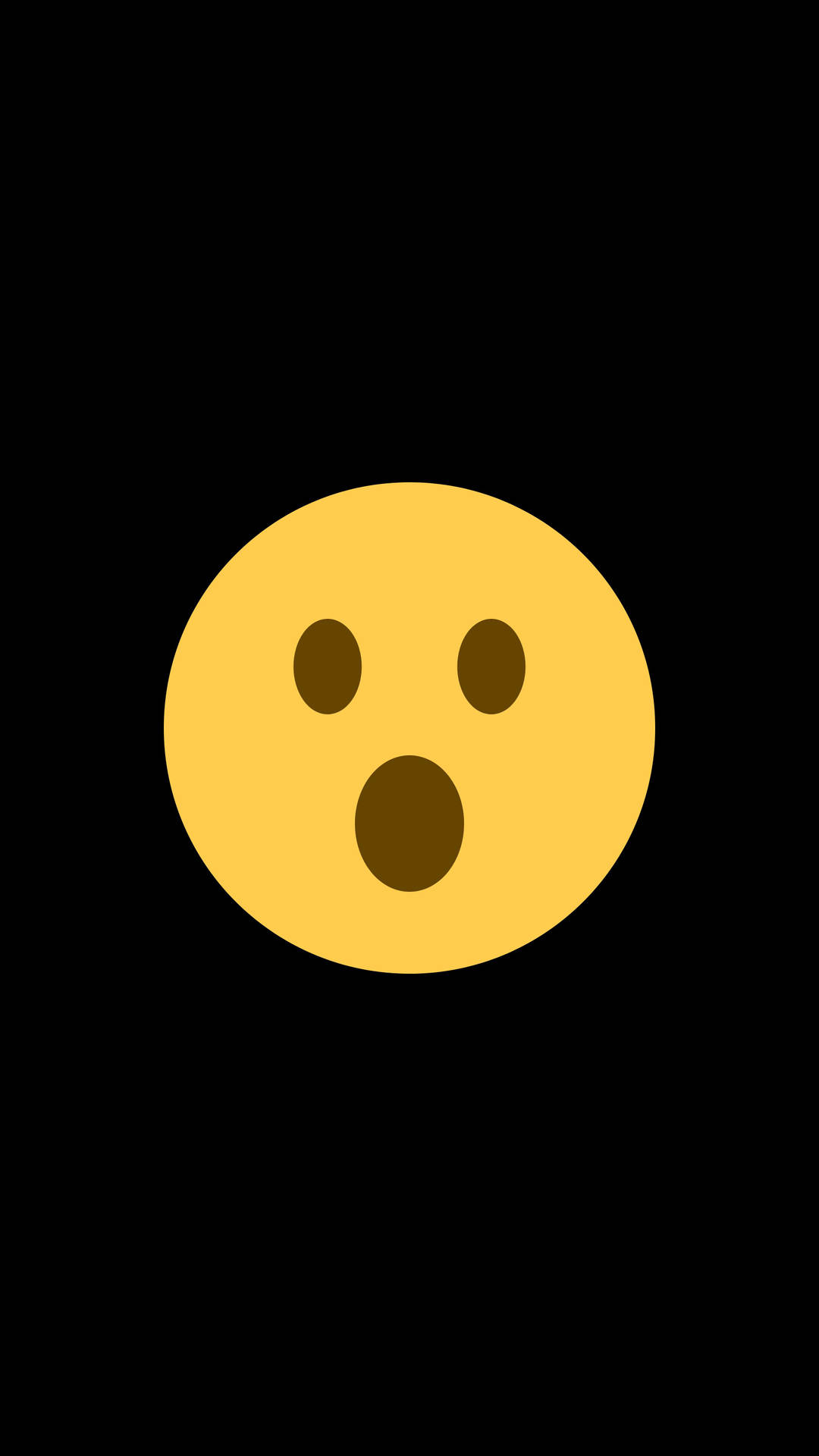 Shocked Emoji Face In Black Background Wallpaper