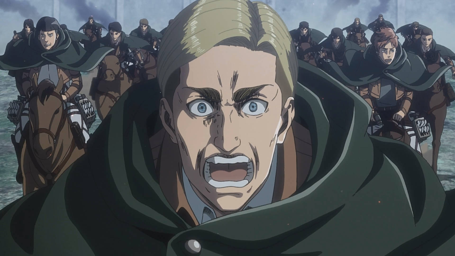 Shocked Erwin Smith Expression Wallpaper