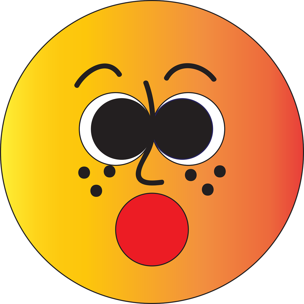 Shocked Face Emoji Graphic PNG