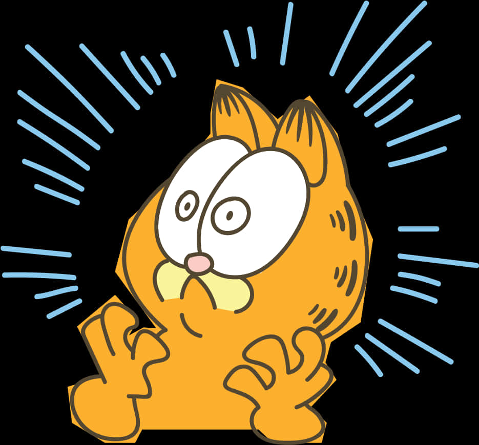 Shocked Garfield Cartoon PNG