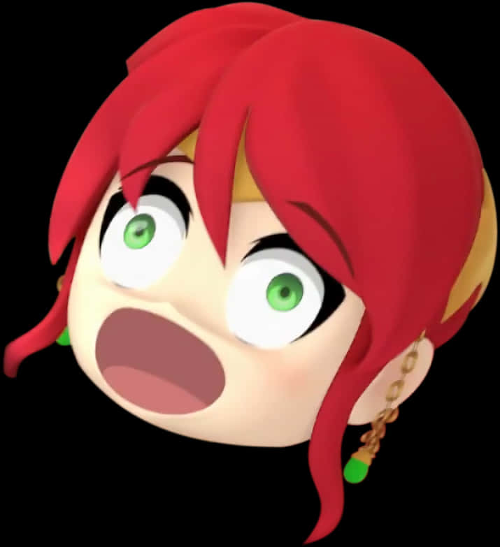 Shocked Redhead Cartoon Expression PNG