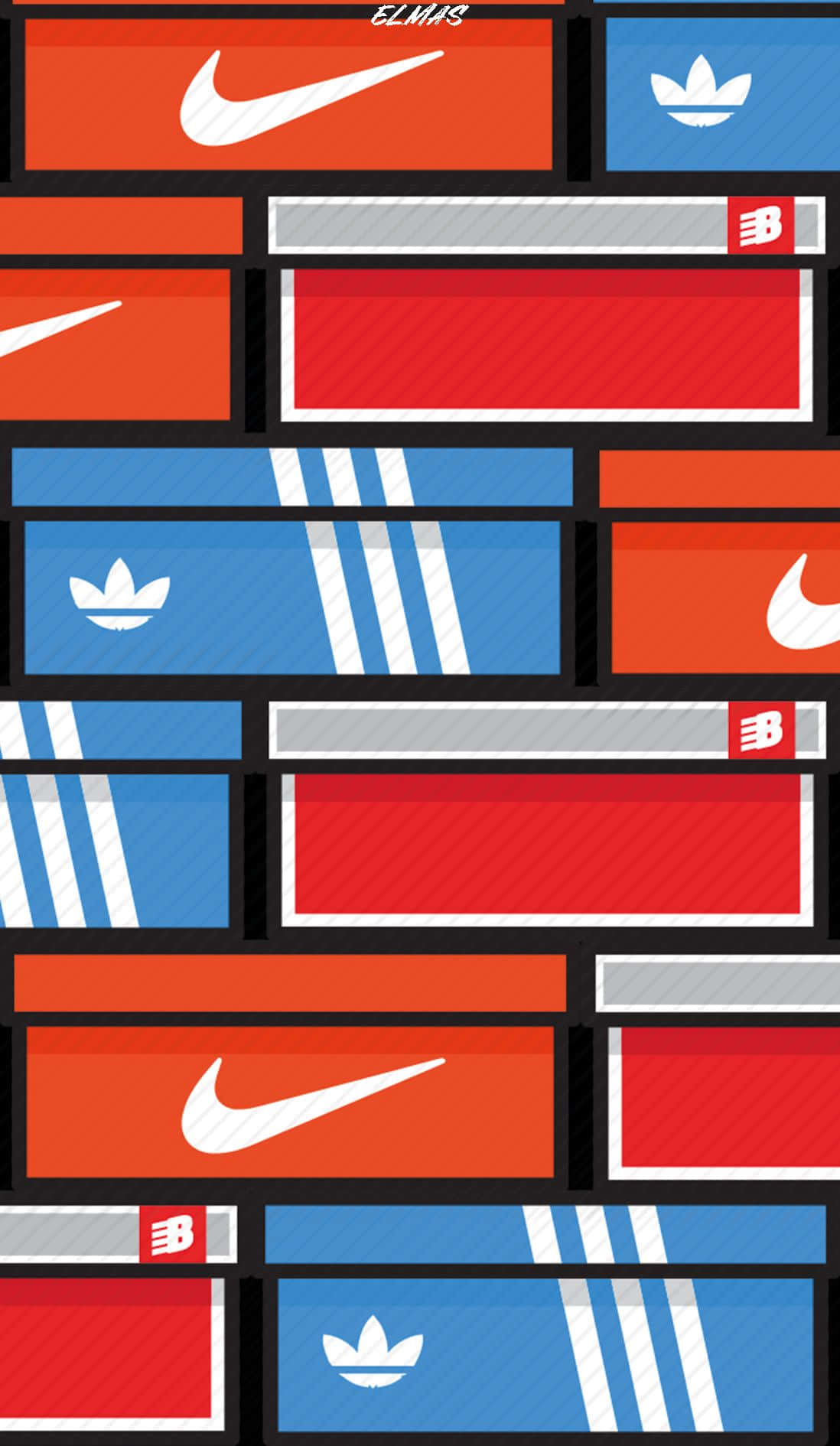 Cajasde Zapatos Nike En Una Pared De Ladrillo Fondo de pantalla
