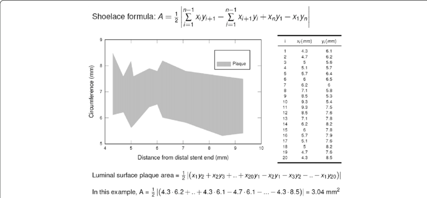 Shoelace Formula Graphand Calculation PNG