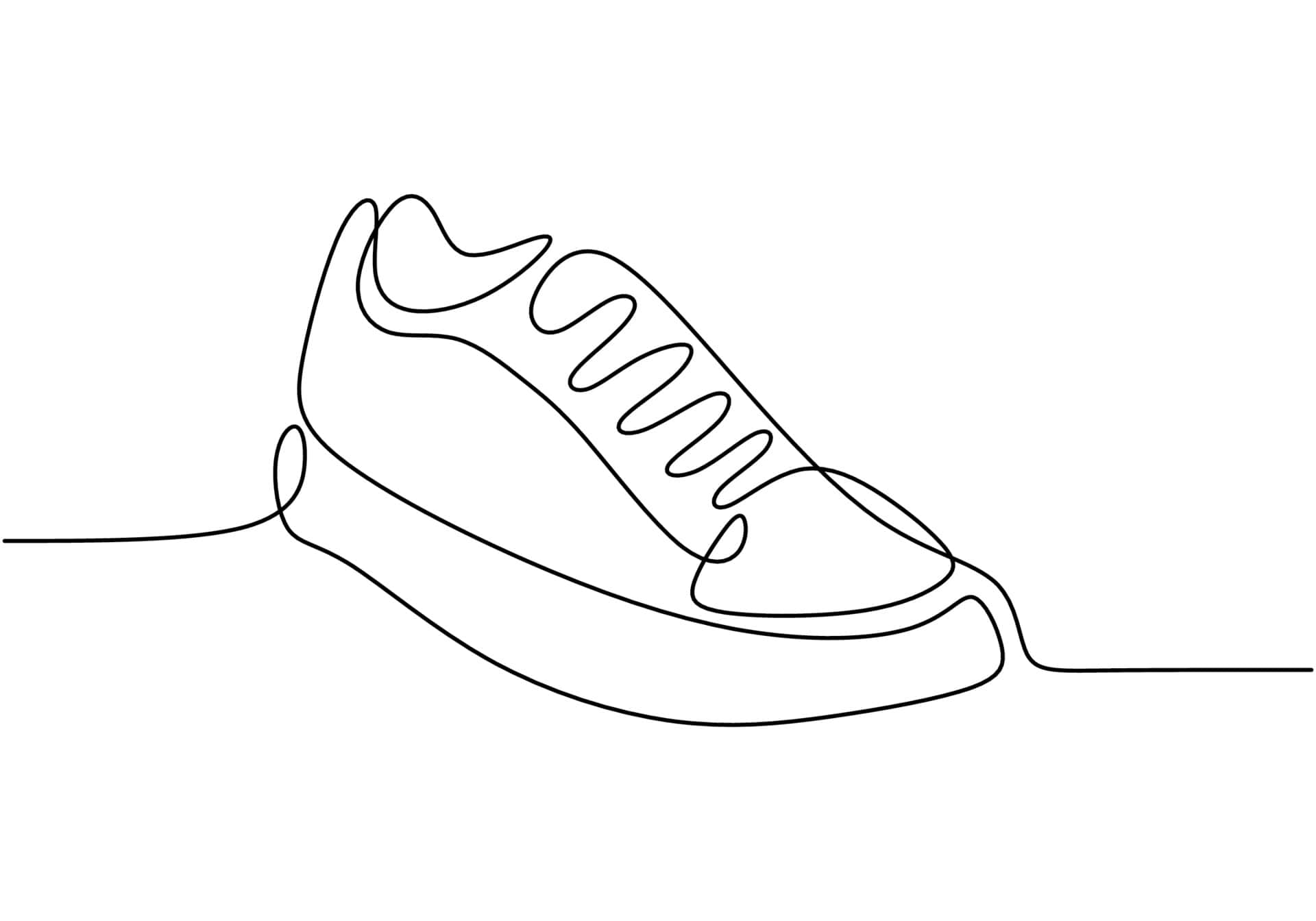 A Continuous Line Drawing Of A Shoe