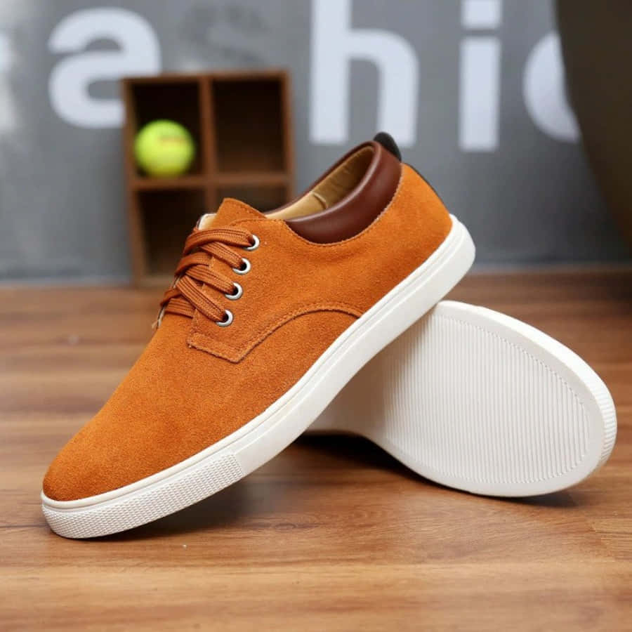 A Pair Of Men's Casual Shoes In Tan