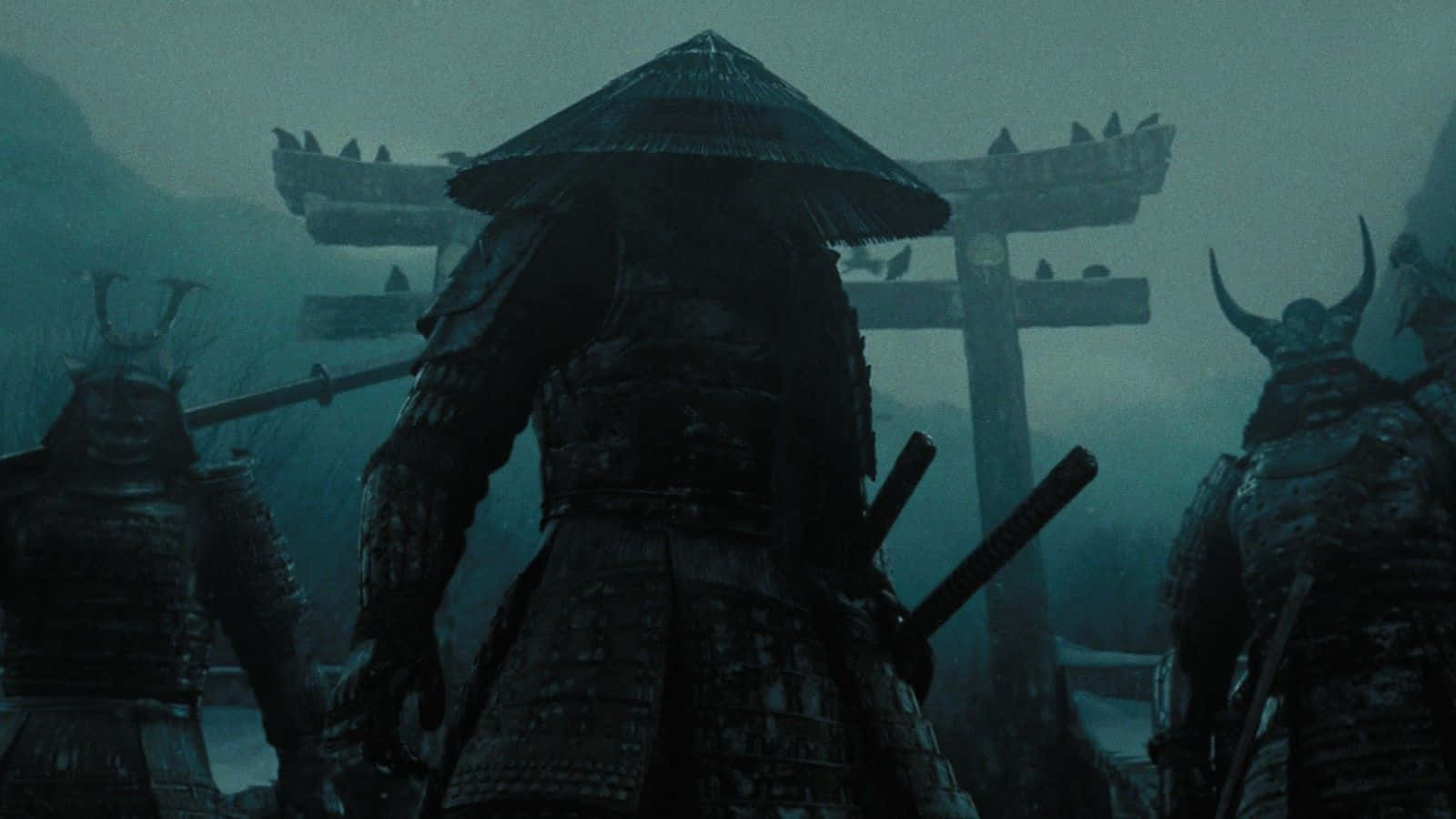 Majestic Shogun in Traditional Armor Wallpaper