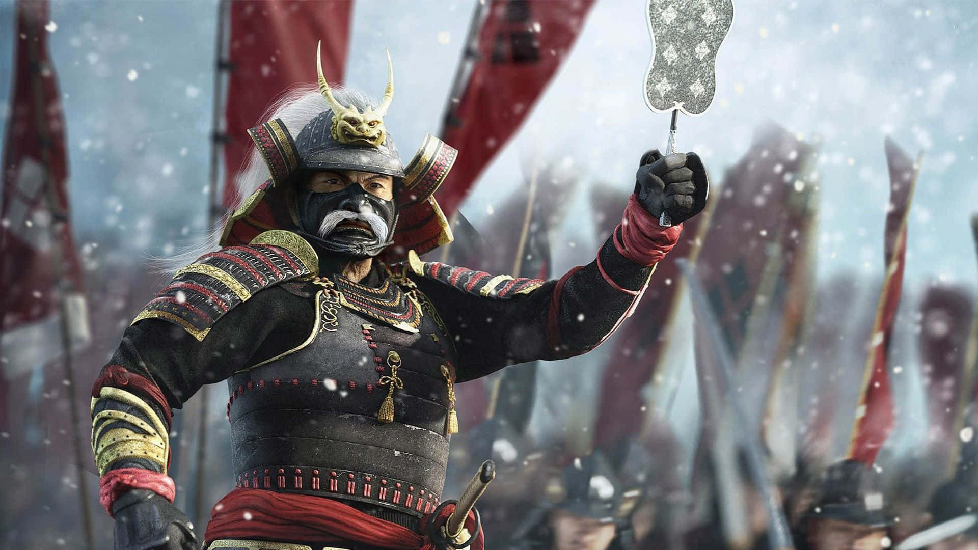 Majestic Shogun Warrior with Sword Wallpaper