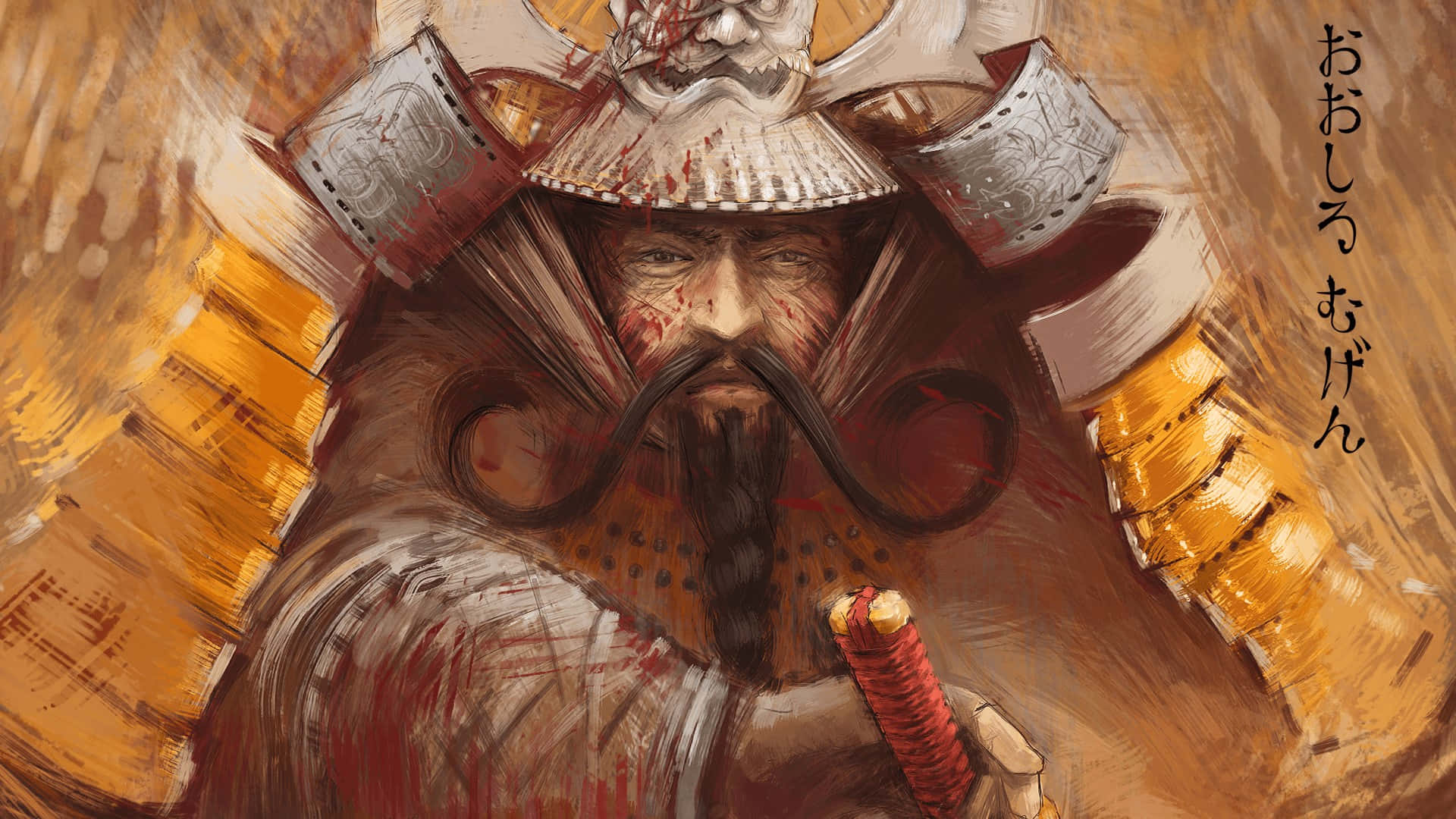 Majestic Shogun Warrior in Battle Wallpaper
