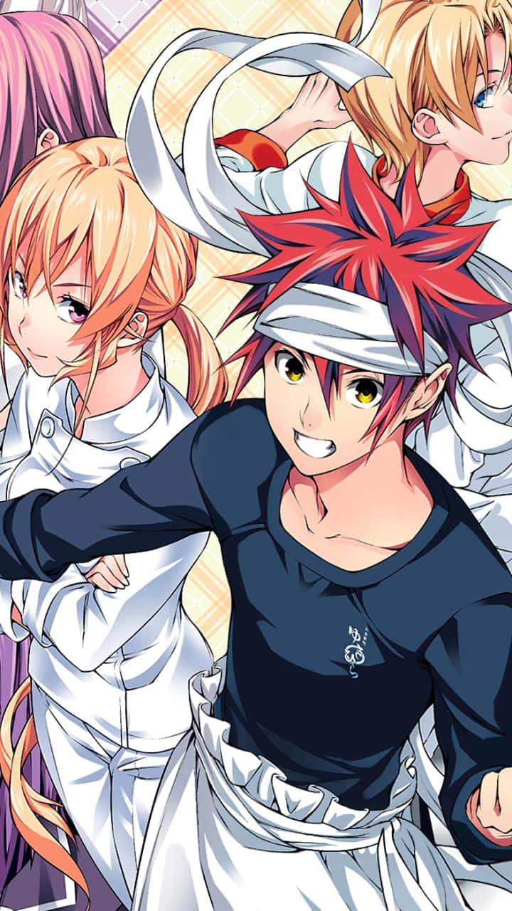 Shokugeki No Soma Personages Anime Kunstwerk Achtergrond