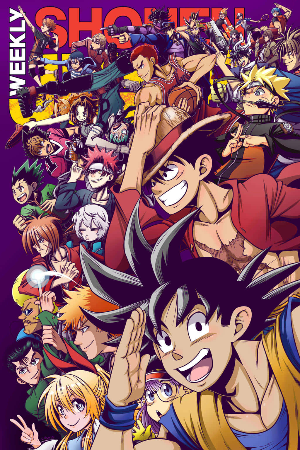 Dive into the thrilling world of Shonen Jump! Wallpaper