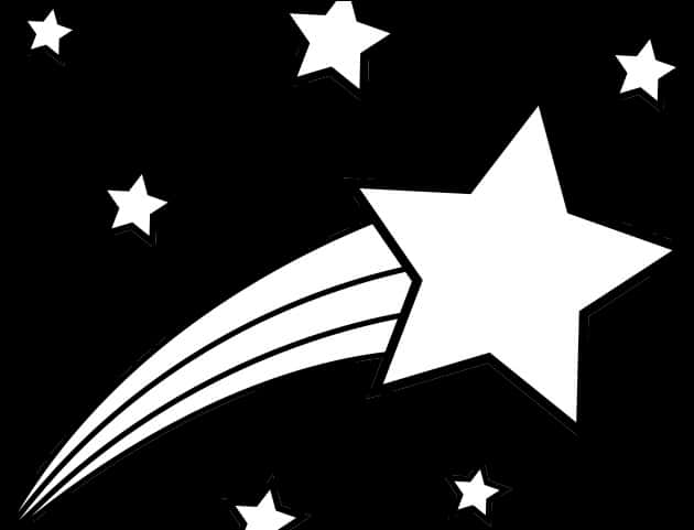 Shooting Star Graphic Black Background PNG
