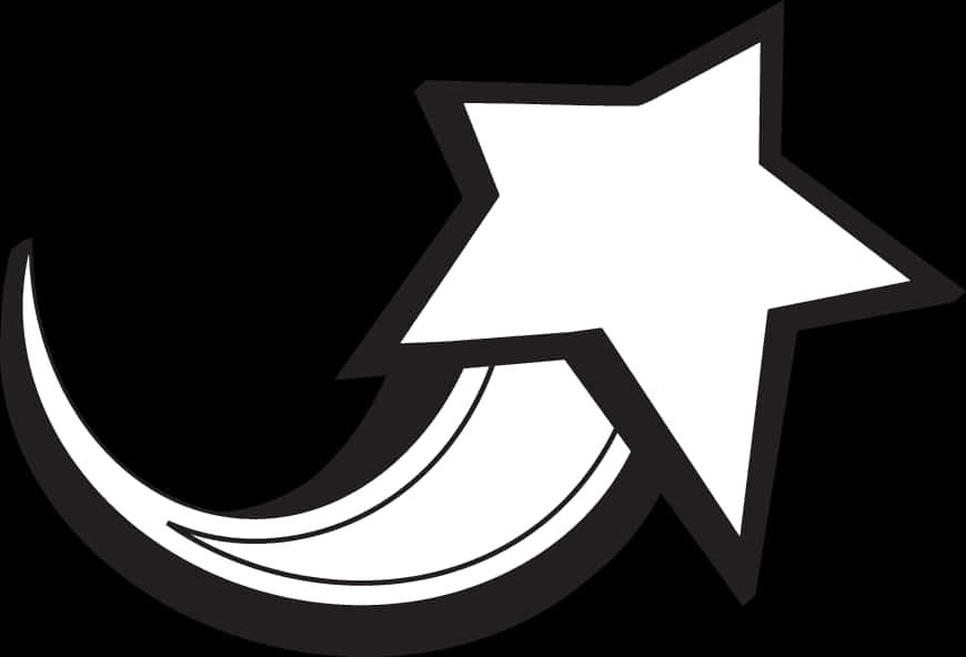 Shooting Star Graphic Blackand White PNG