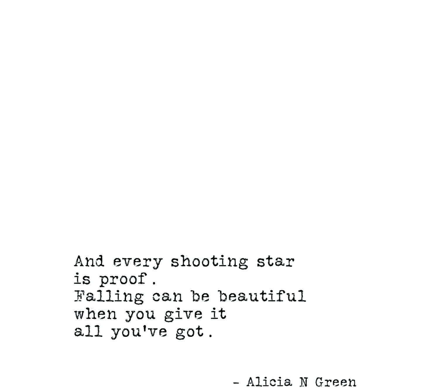 Shooting Star Poetry Quote_ Alicia N Green Wallpaper
