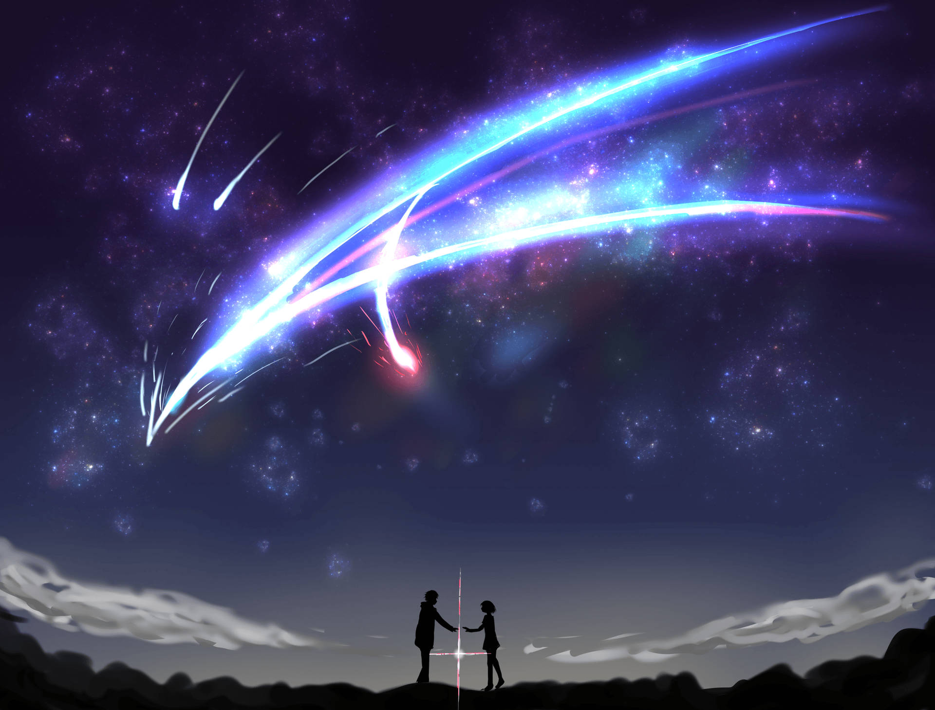 Anime Boy Alone Night Stars Scenery 4K Phone iPhone Wallpaper #824a