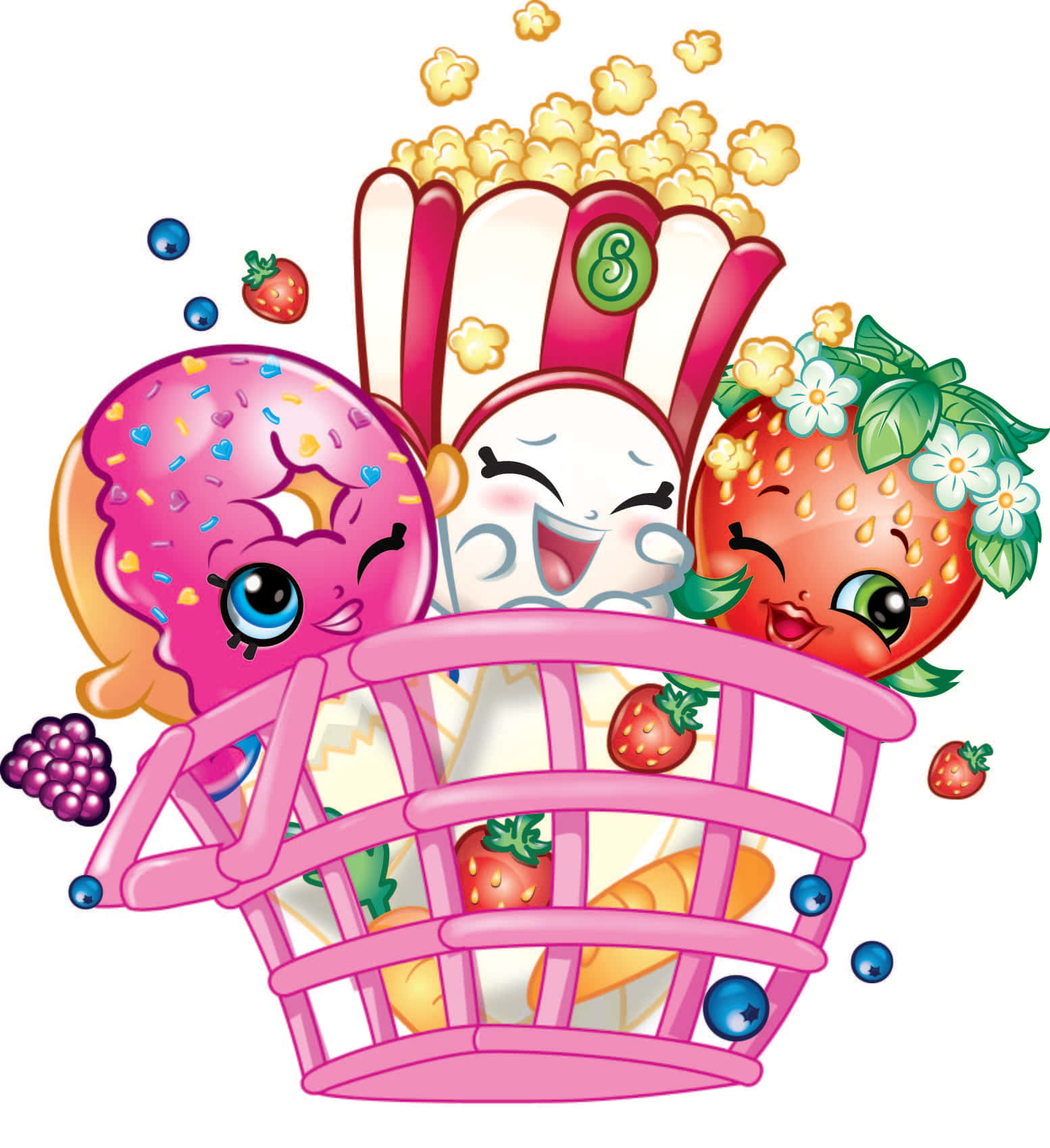 A group of fun and vibrant Shopkins characters