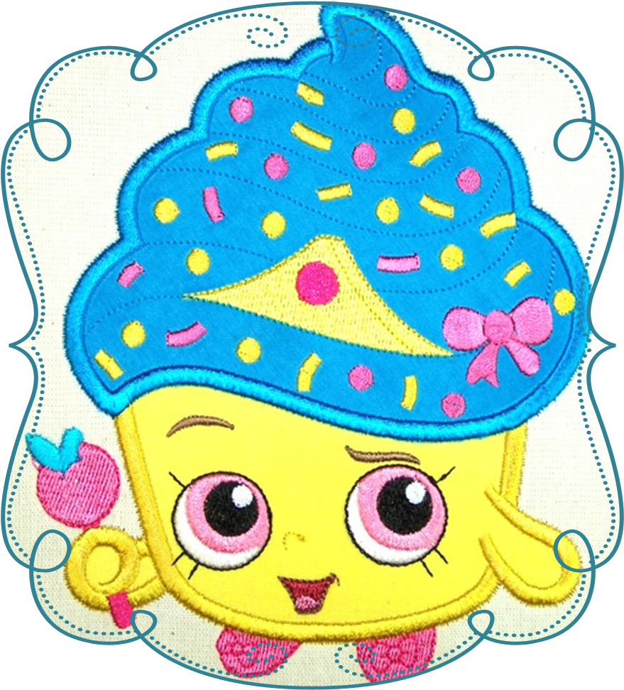 Shopkins Character Embroidered Patch PNG