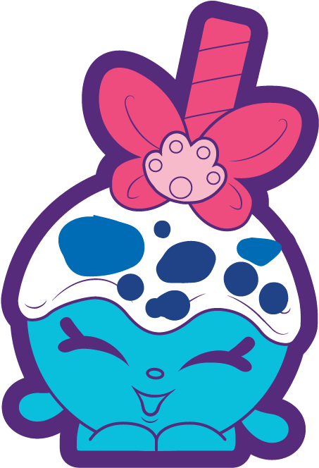 Shopkins Character Smiling With Flower PNG