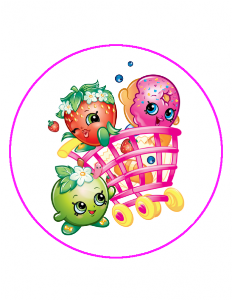 Shopkins Friends Shopping Cart Illustration PNG