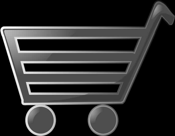 Shopping Cart Icon Blackand White PNG