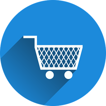 Shopping Cart Icon Blue Background PNG