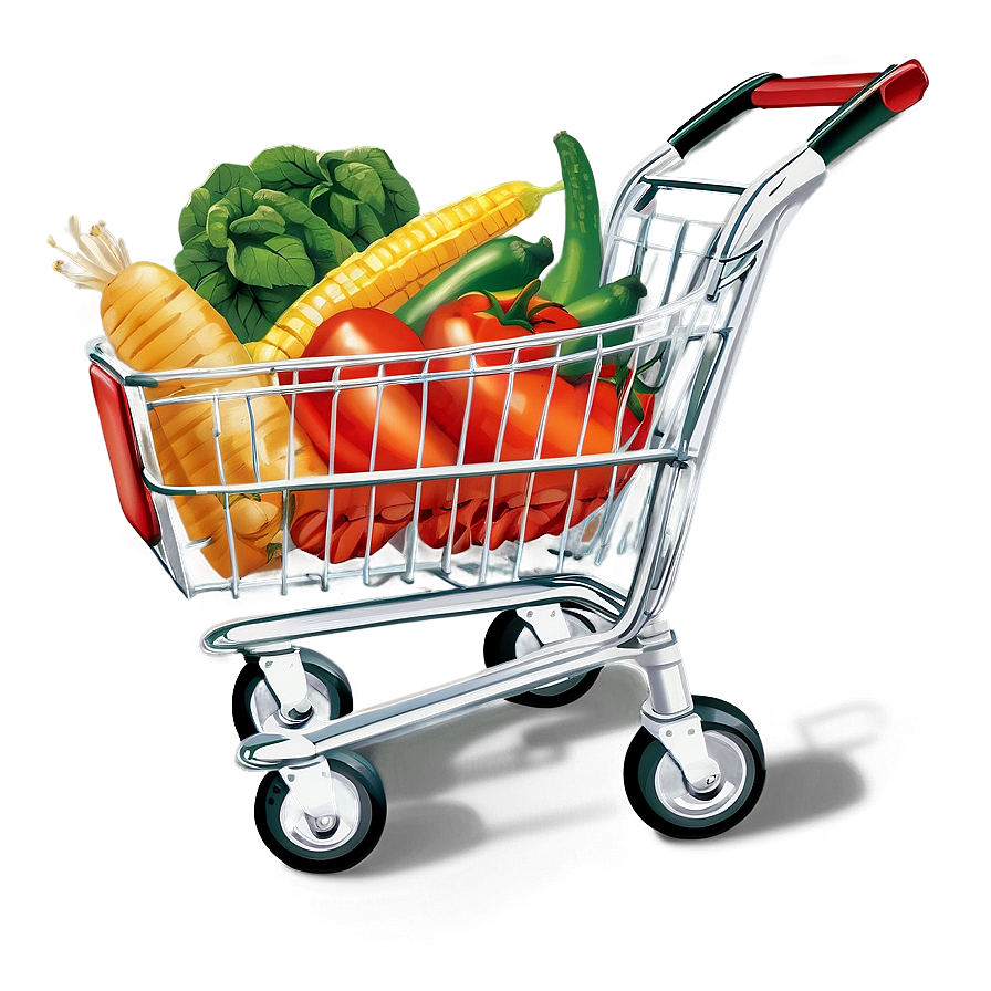 Shopping Cart With Vegetables Png 05252024 PNG