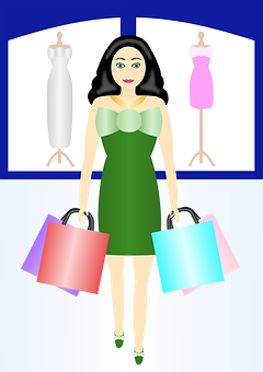 Shopping Spree Fashion Boutique Illustration PNG