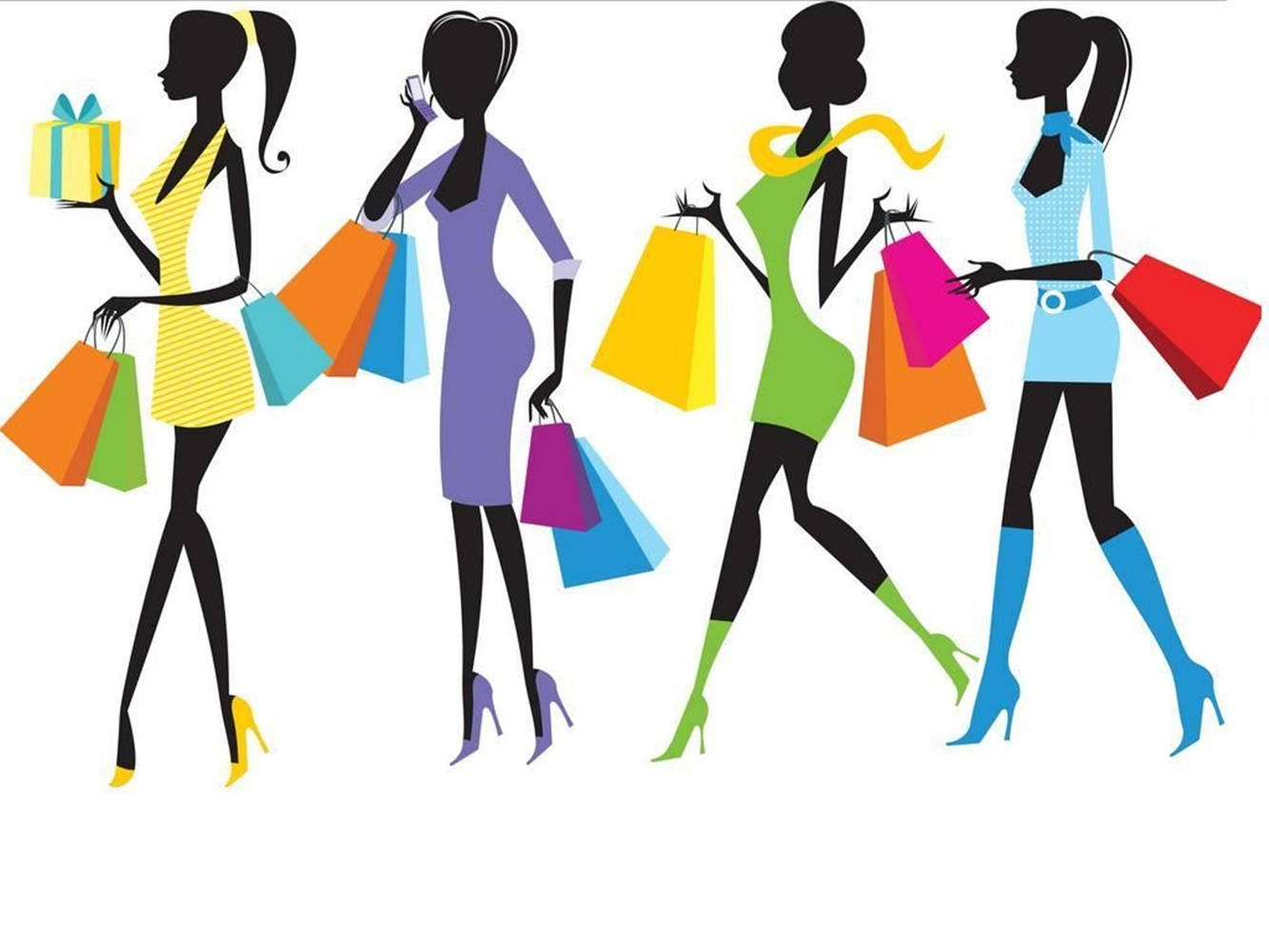 Shopping Woman Silhouette Wallpaper