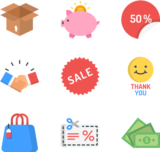 Shoppingand Savings Icons PNG