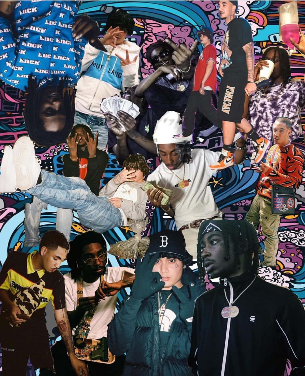 A Collage Of People In Various Styles Of Clothing Wallpaper