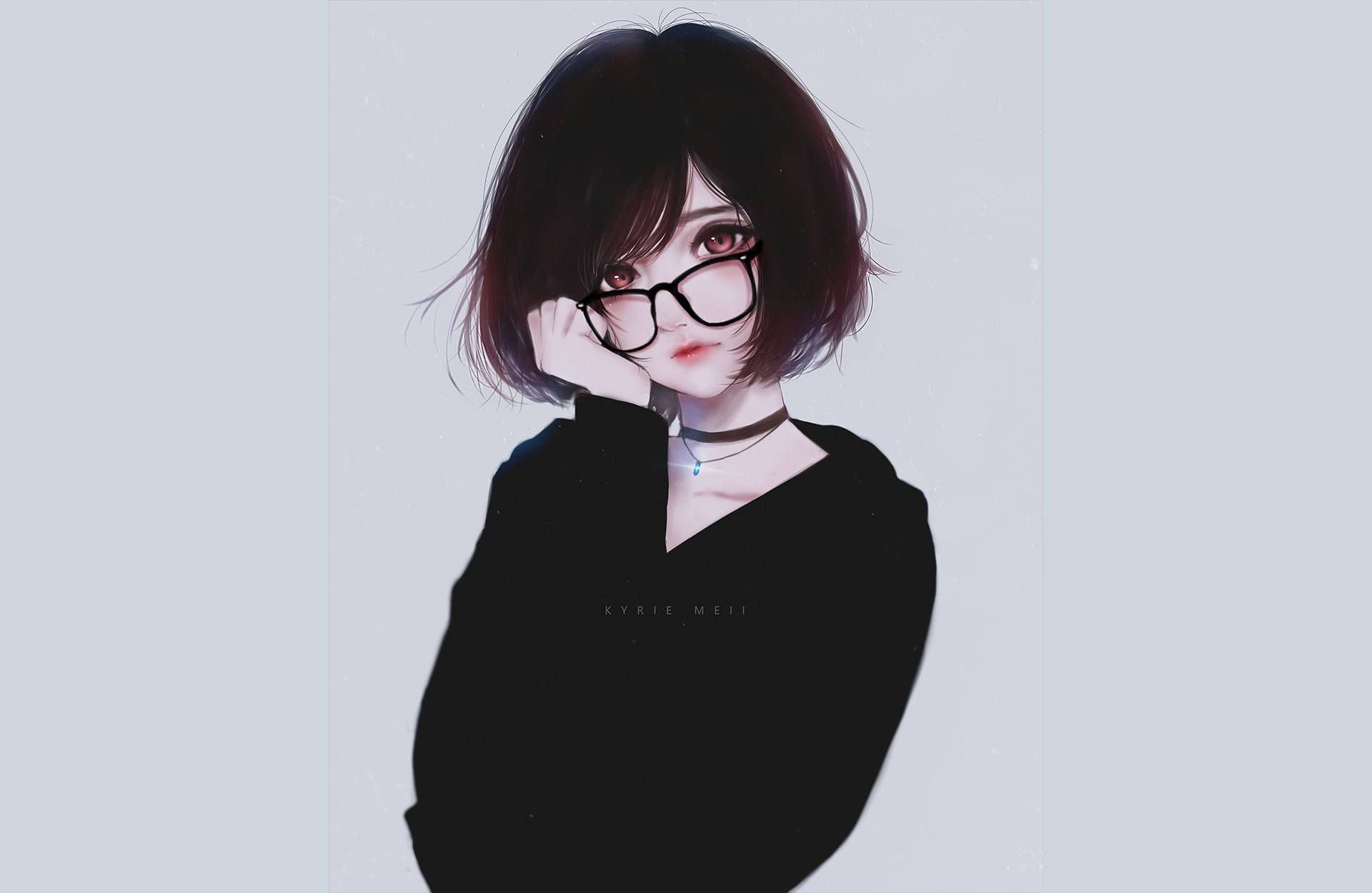Short-haired Animated Girl Wallpaper