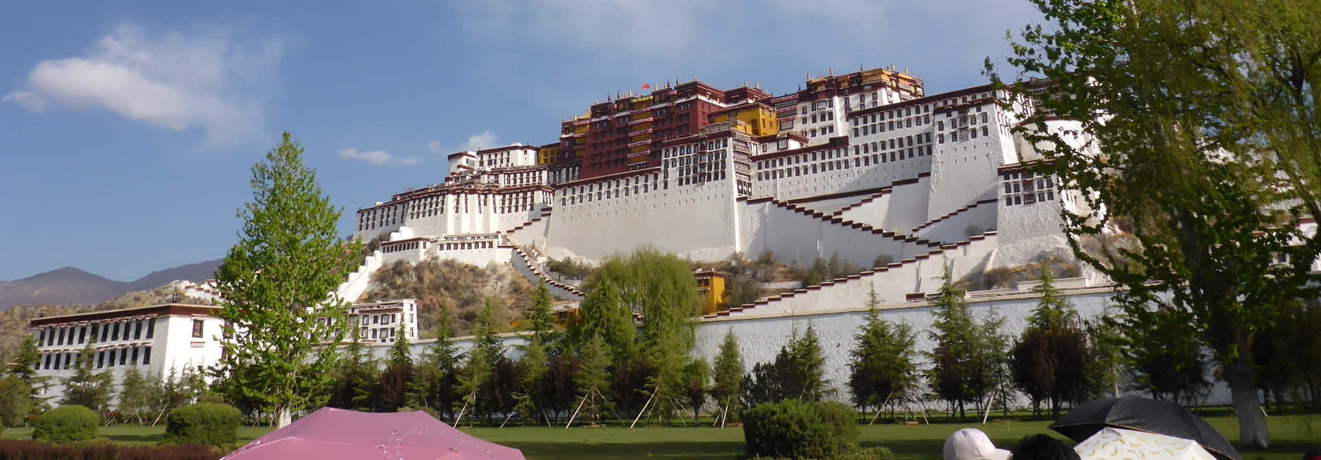 Shot From The Ground Of Potala Palace In Lhasa Wallpaper
