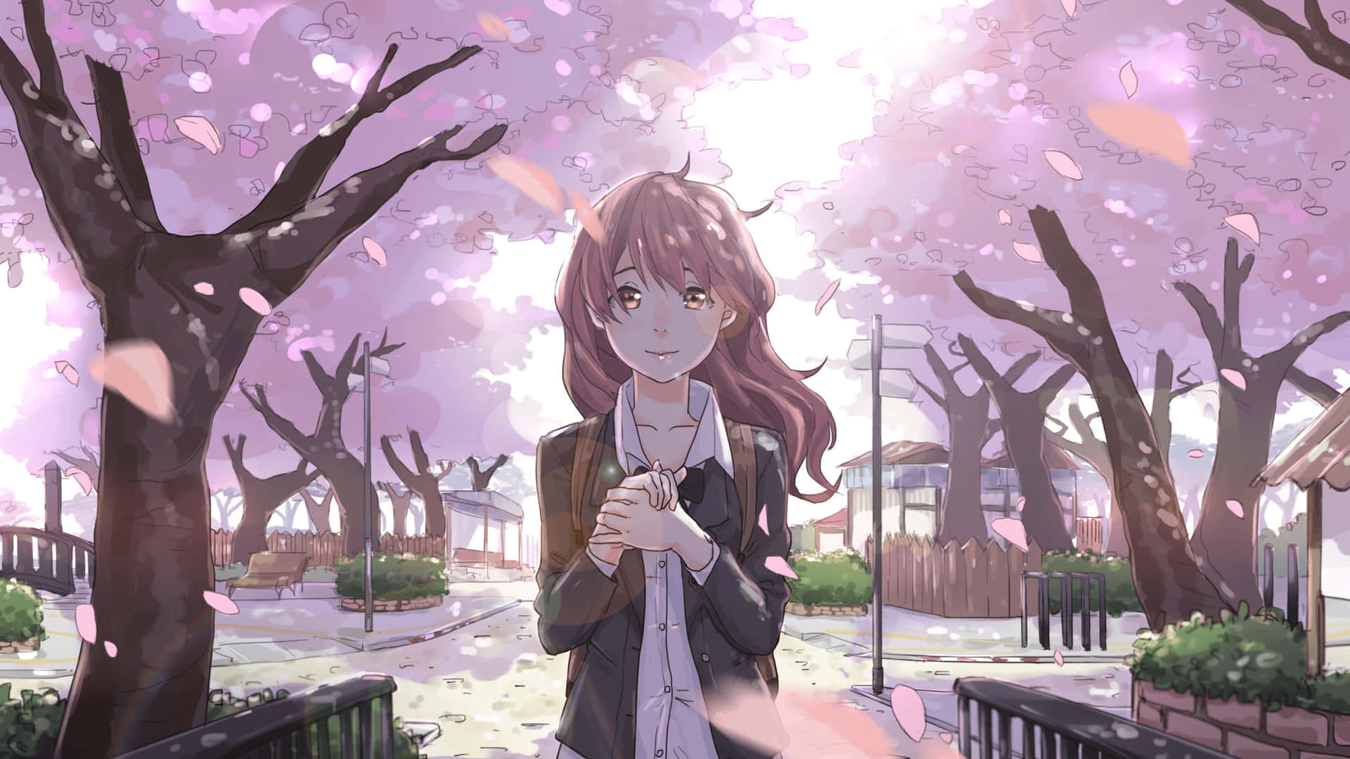 Shouko Nishimiya, A Significant Character From The Popular Anime, A Silent Voice, Gazing Thoughtfully Into The Distance. Wallpaper