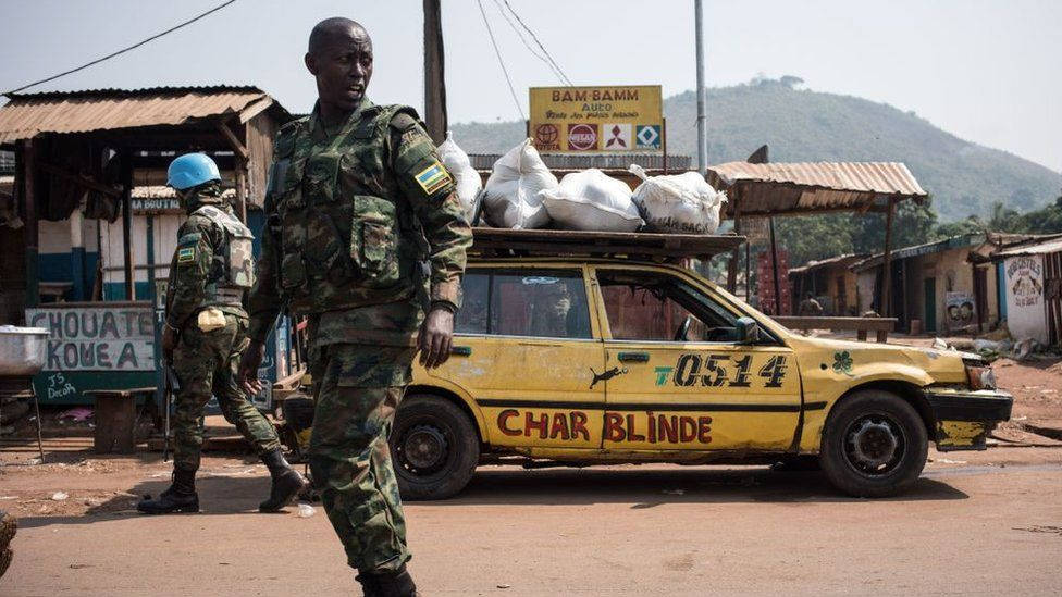 Shouting Soldier In Central African Republic Background