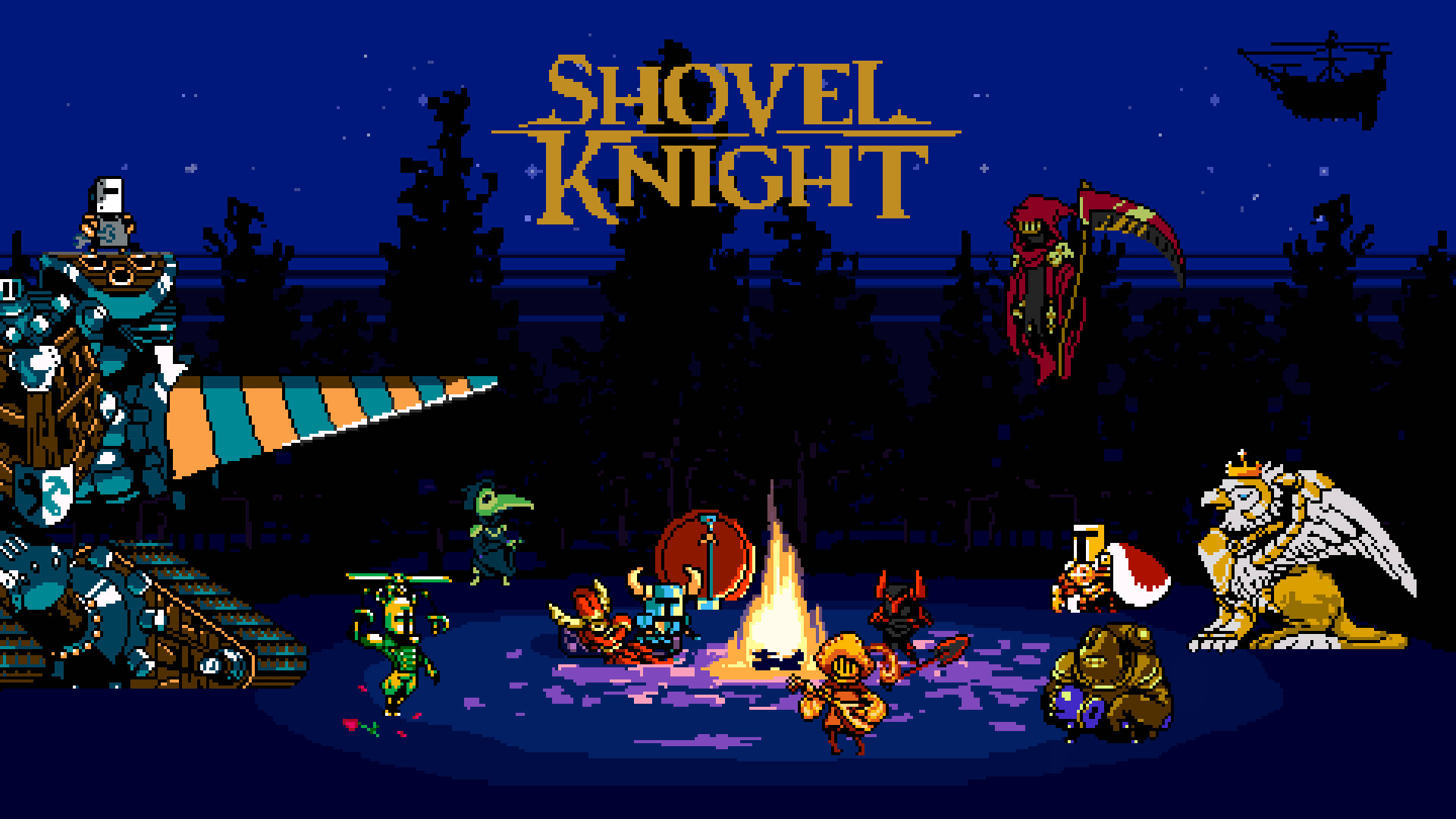 Shovel Knight in Epic Pixel Art Battle Wallpaper
