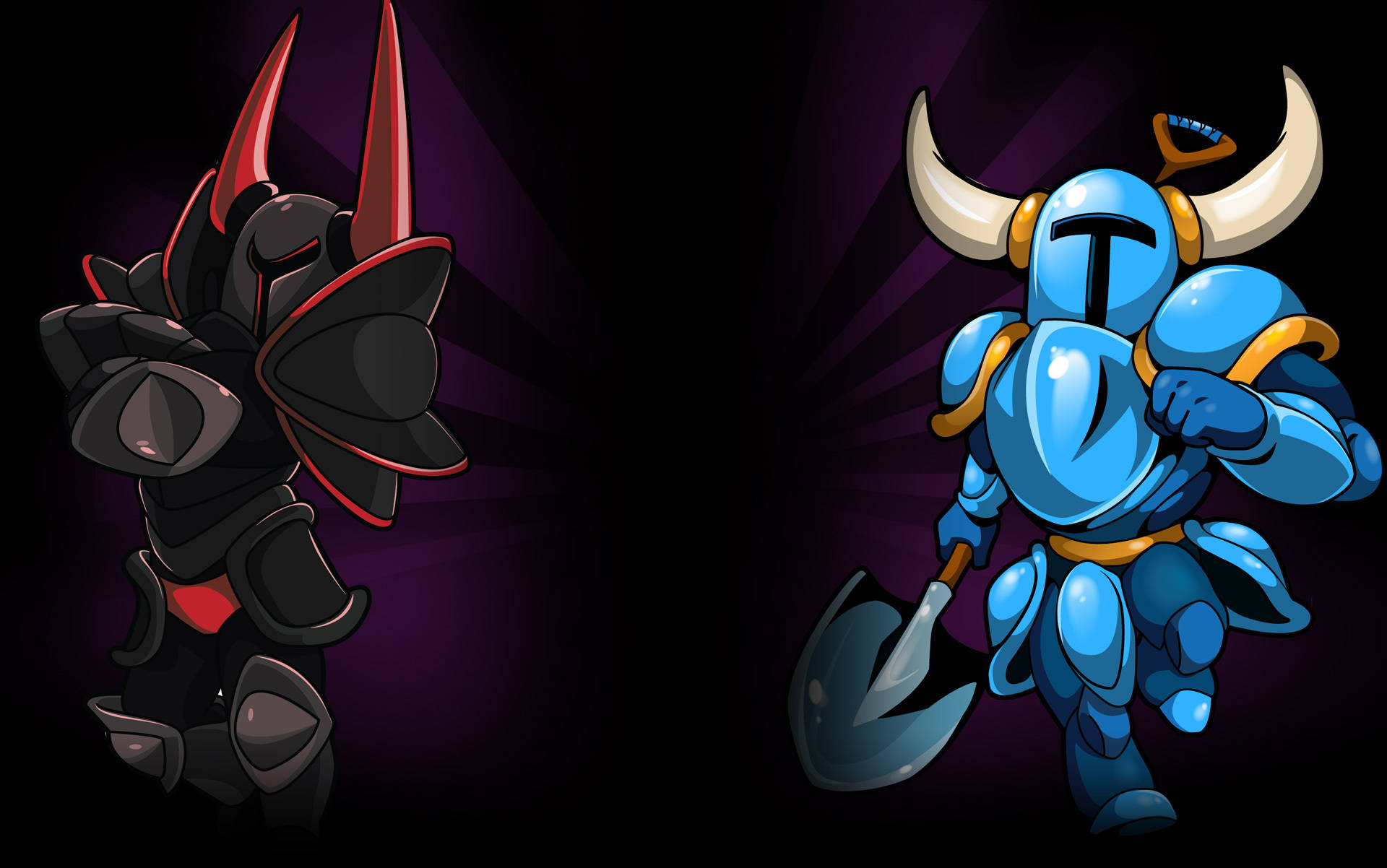 Shovel Knight And Antagonist Black Knight Wallpaper