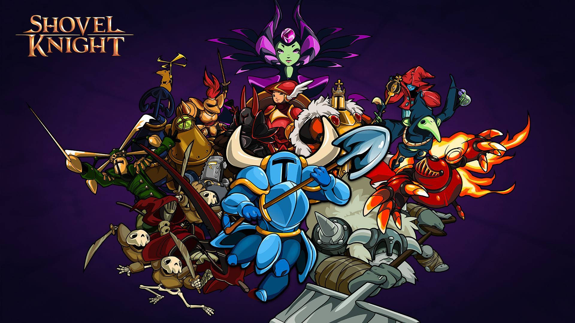 Exciting Characters from the Shovel Knight Game Wallpaper