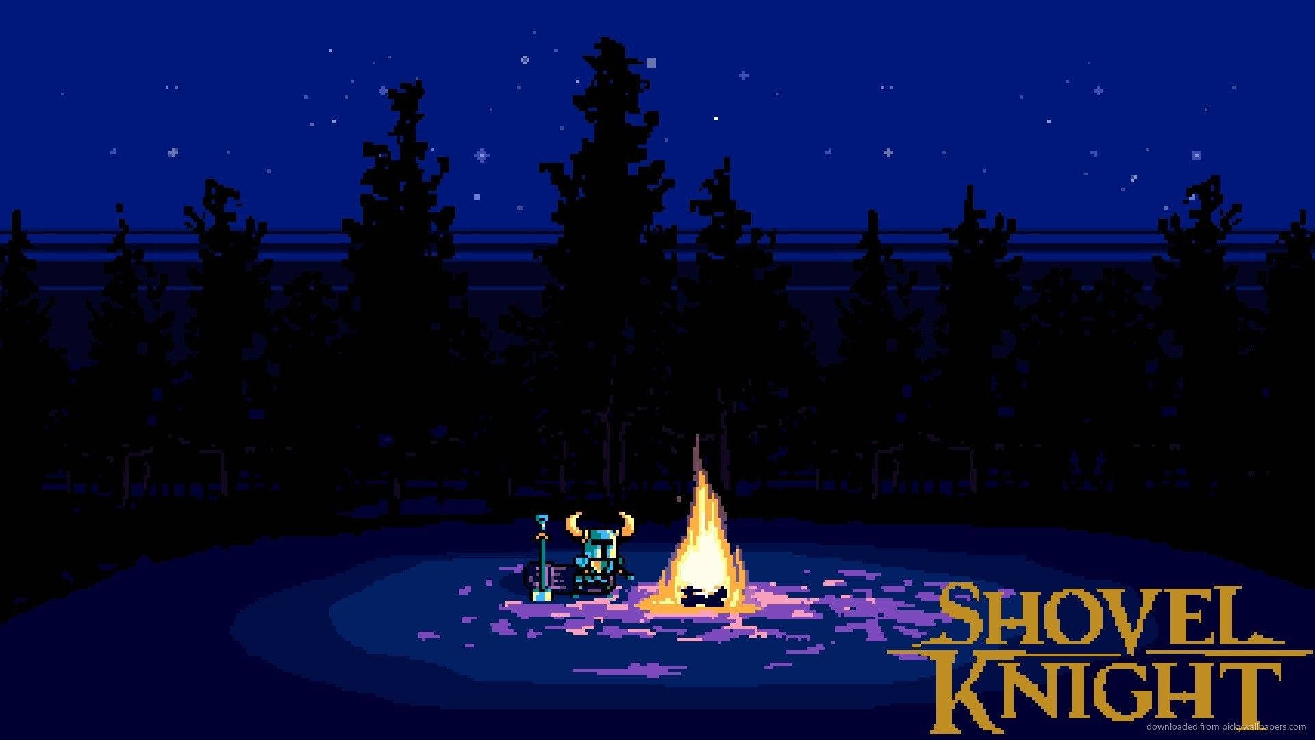 Shovel Knight In A Bonfire Wallpaper