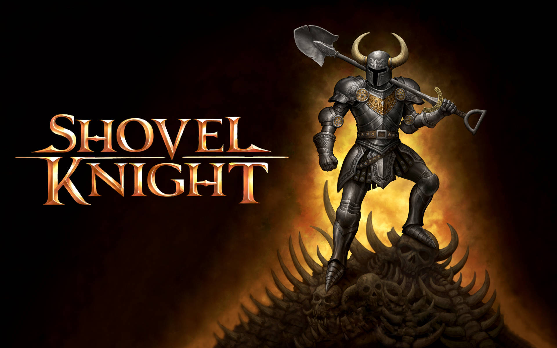 Shovel Knight Glowing in Silver Armour Wallpaper