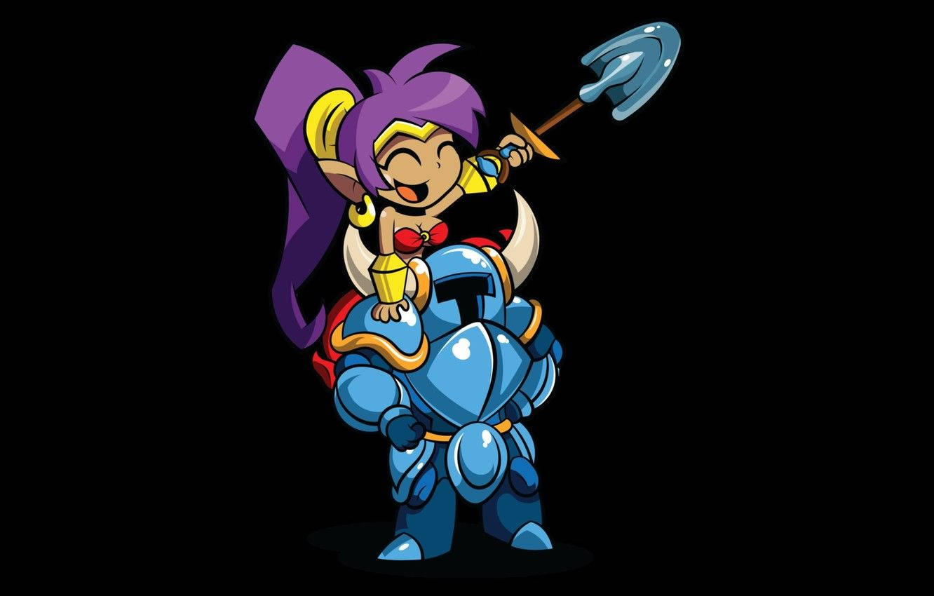 Shovel Knight Med Shantae På Dator- Eller Mobilskärmsbakgrund. Wallpaper