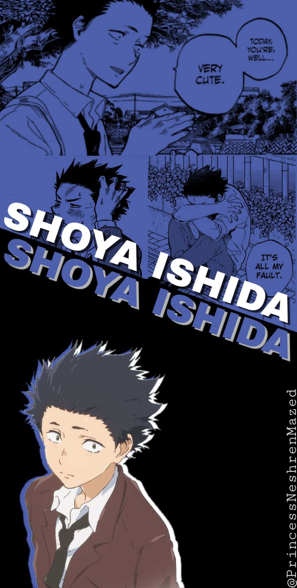 Shoya Ishida Manga Collage Bakgrunnsbildet