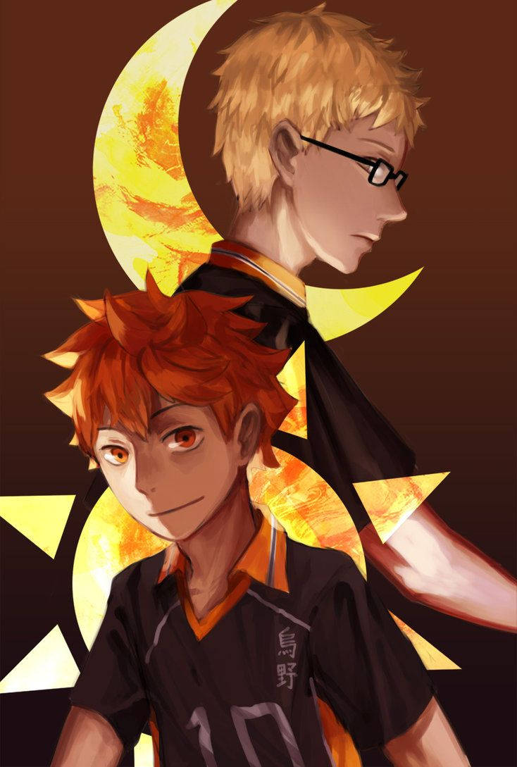 Shoyo Hinata En Kei Tsukishima Achtergrond