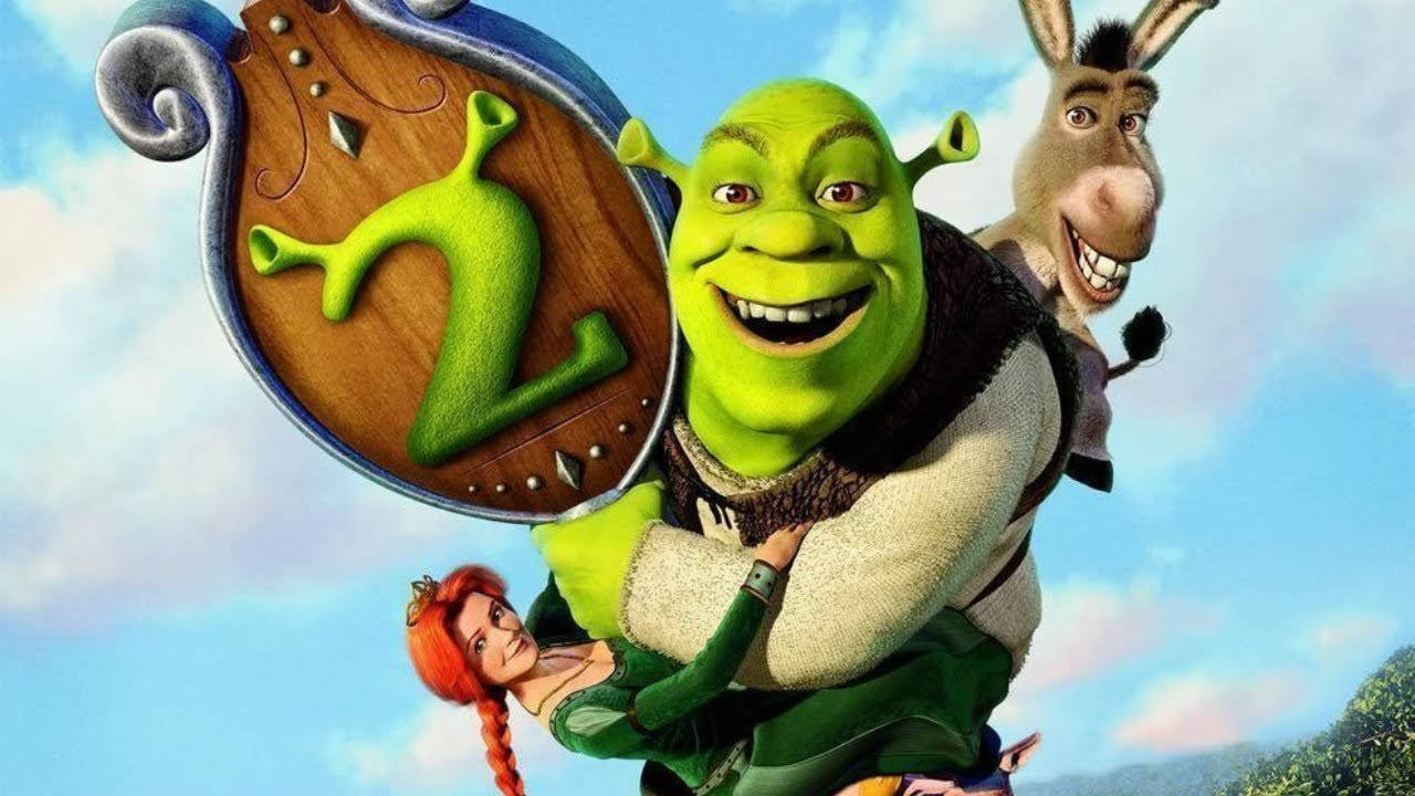 Shrek 2 og Æsel smiler bredt Wallpaper
