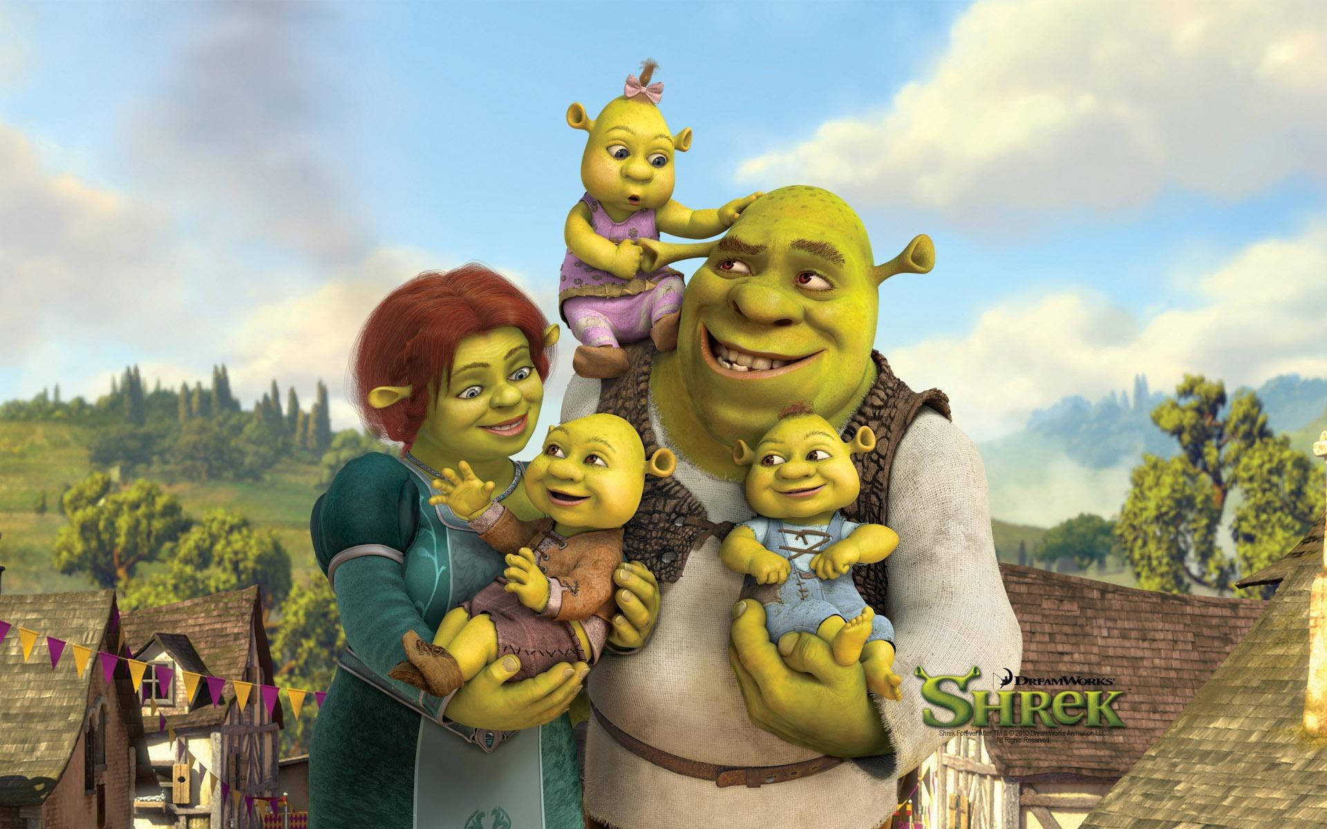 Shrek 4k Family Photo Wallpaper