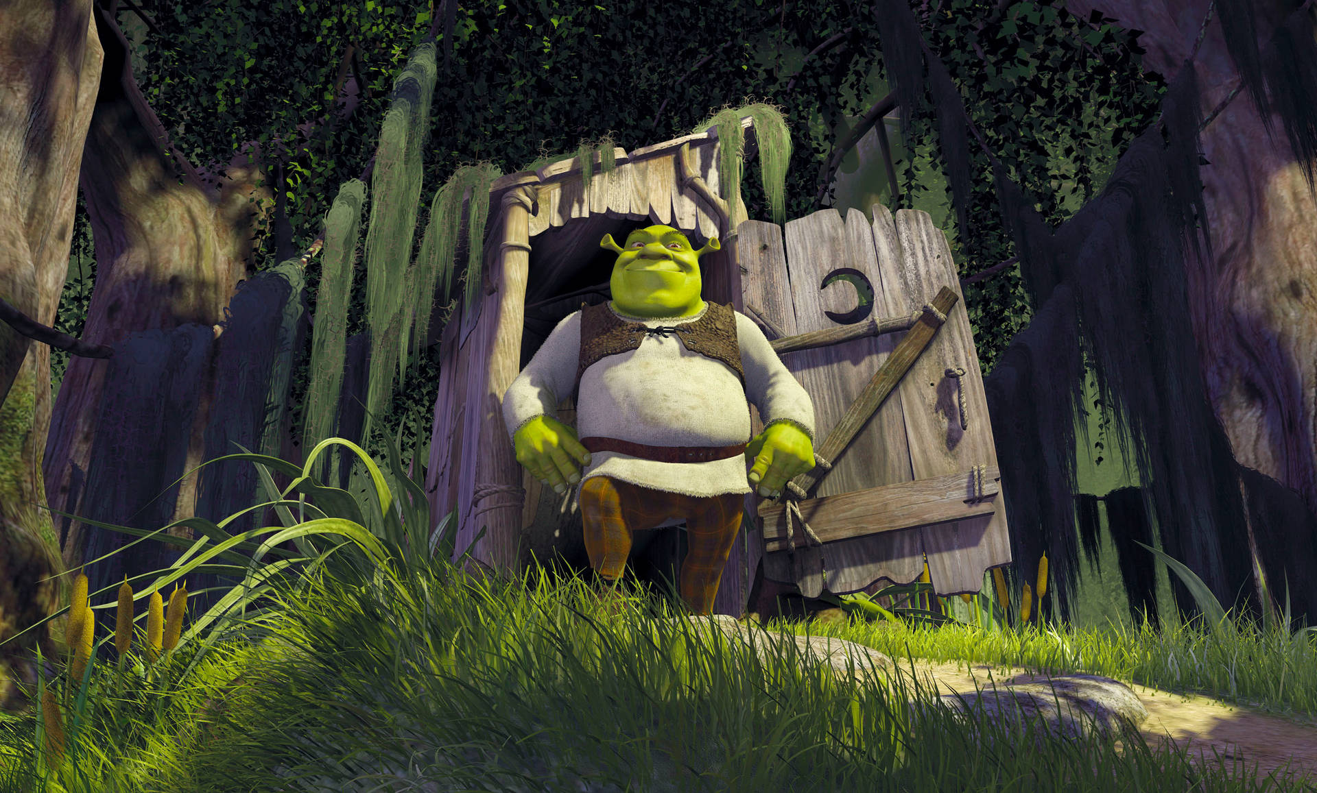 Shrek4k Hus Entrédörr. Wallpaper
