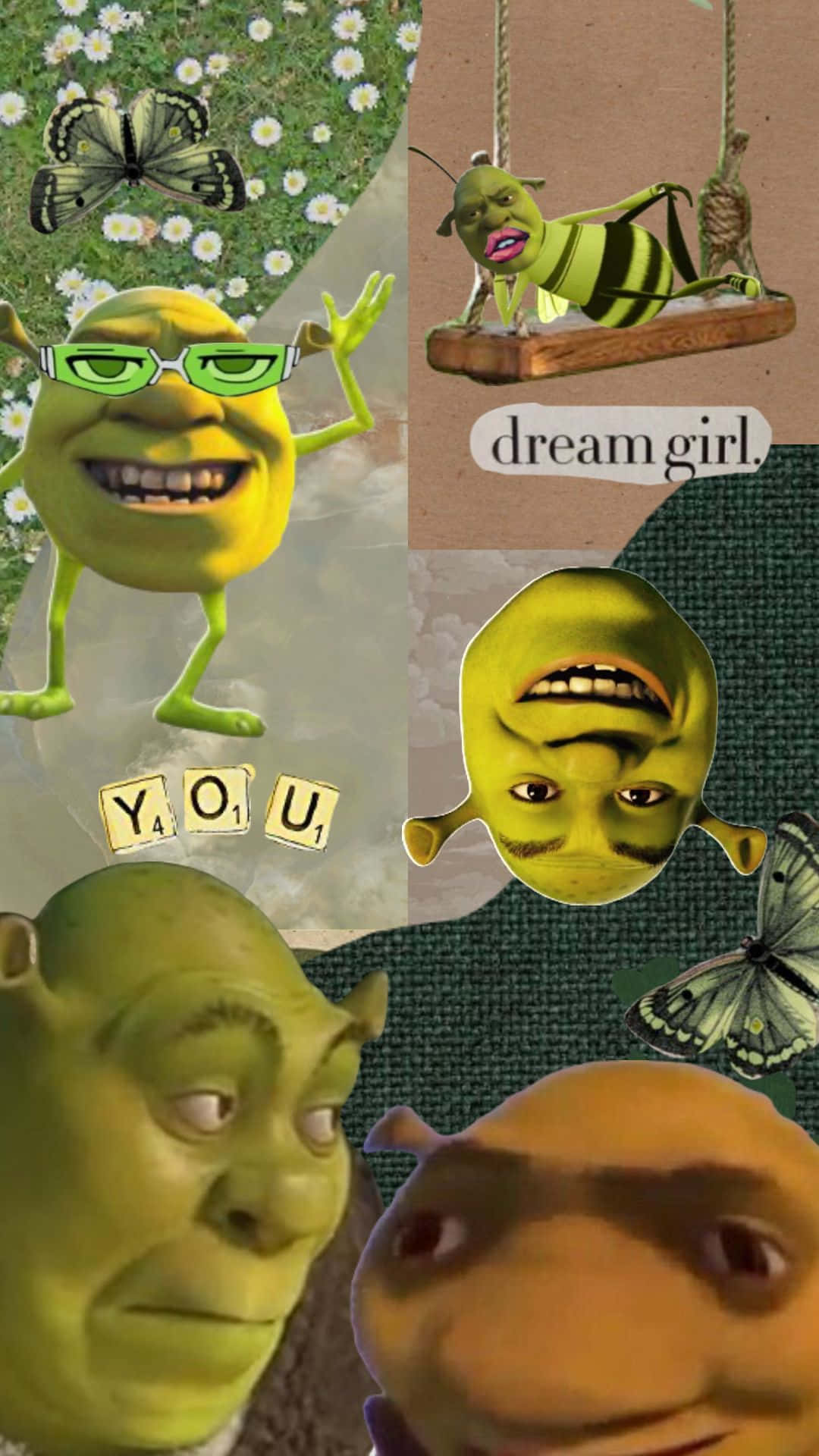 Shrek Aesthetic Collage.jpg Wallpaper