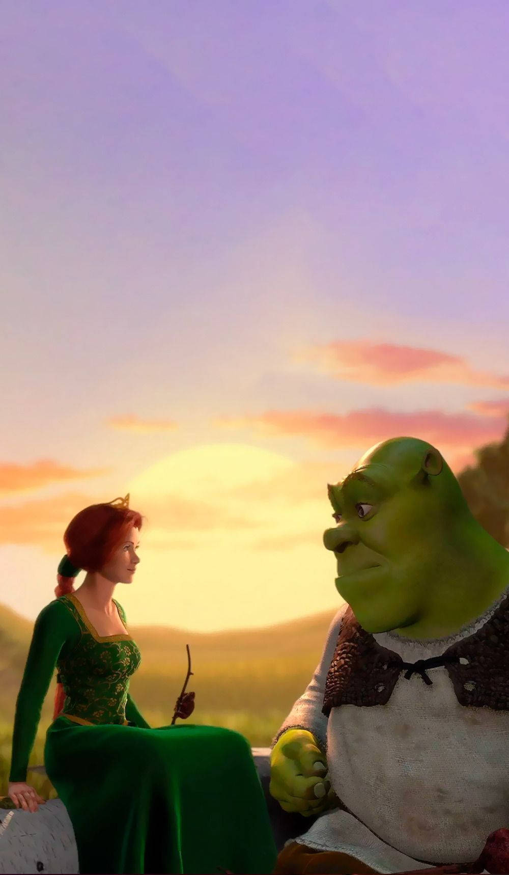 Shrek And Fiona Sunset Background